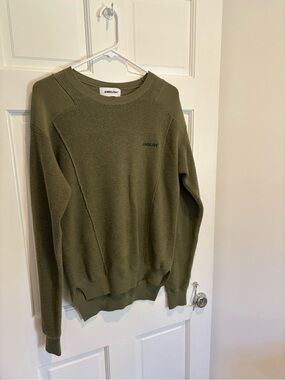 AMBUSH Olive Textured Crewneck Sweater